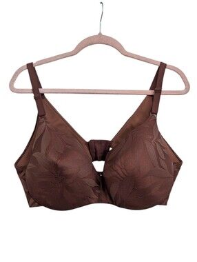 Cacique Balconetta Lightly Lined Full Coverare Bra Brown Floral 38DDD